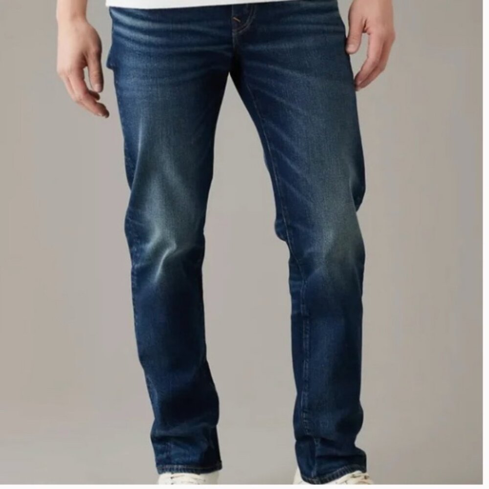 American Eagle Slim Straight Next Level Flex Blue Jeans Mens Size 32 x 36